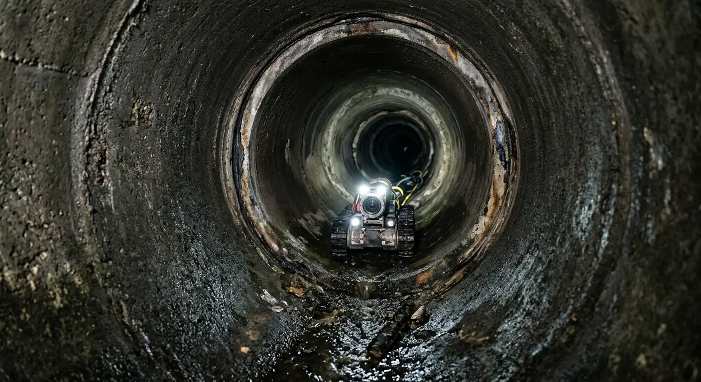 Robotic sewer camera inspecting pipe interior for Sewer Line Repair in Keizer